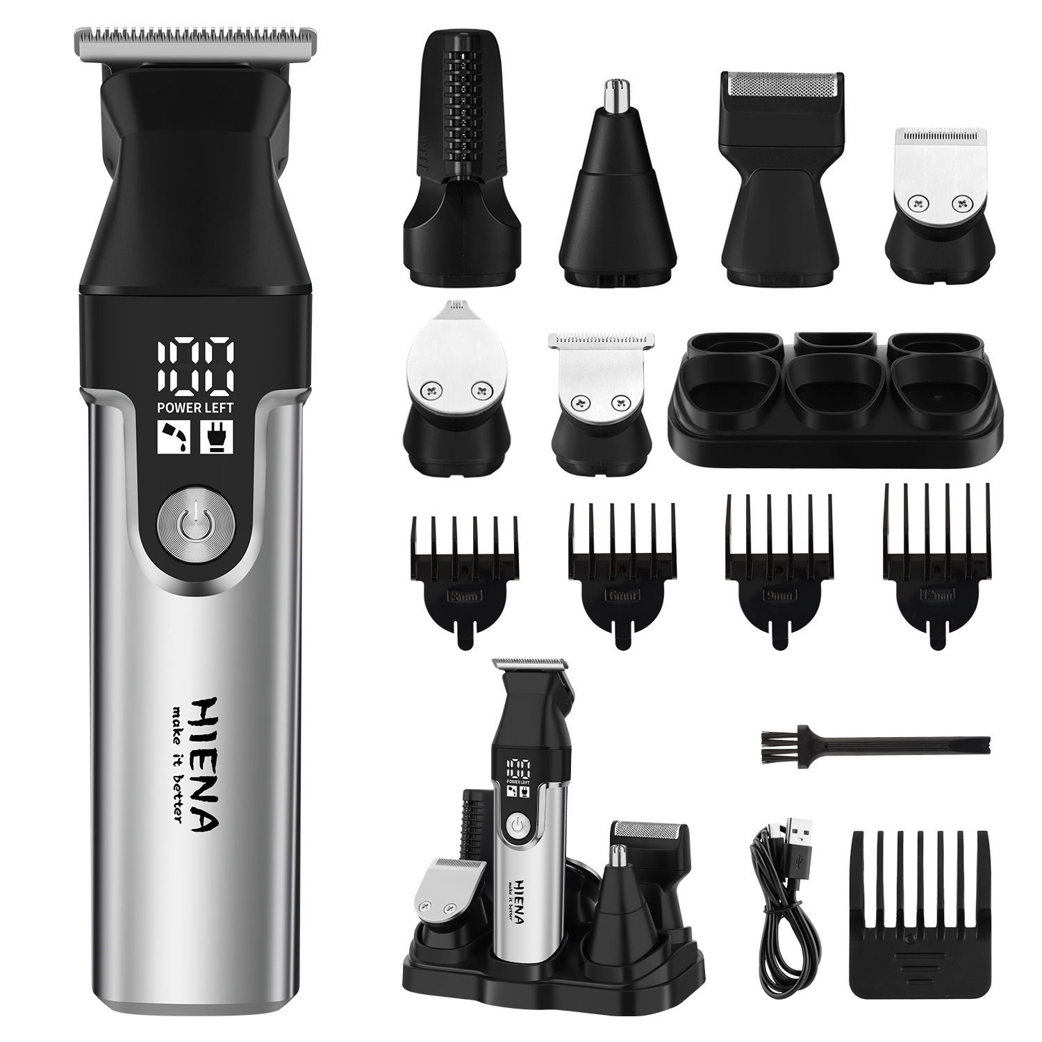 Men'S Grooming Guide - HIENA Set Profesional Multifuncional de Cortapelos,